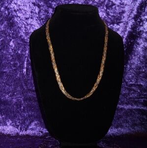 24" Gold Silver Bronze Braid Necklace